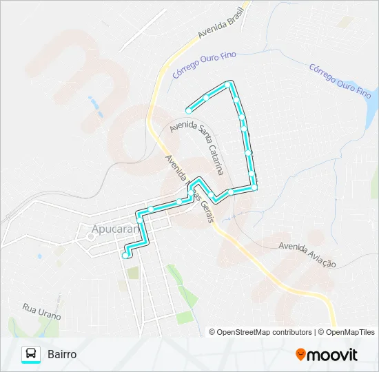 145 JARDIM PONTA GROSSA Bus Line Map