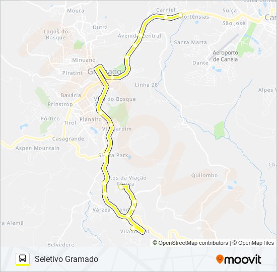 Mapa da linha MICRO SELETIVO GRAMADO de ônibus