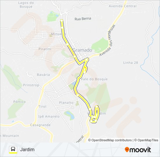 Mapa da linha MICRO SELETIVO GRAMADO de ônibus