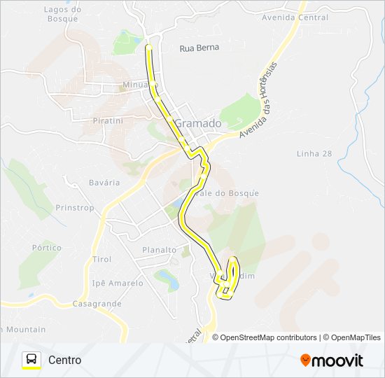 Mapa da linha MICRO SELETIVO GRAMADO de ônibus