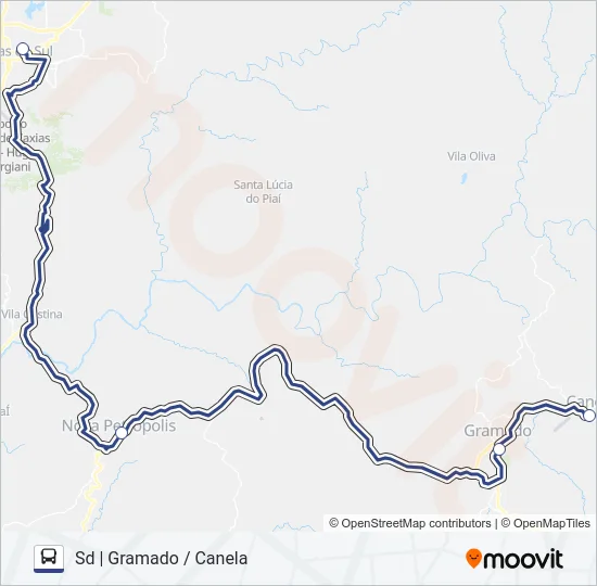 60 CAXIAS DO SUL / CANELA Bus Line Map