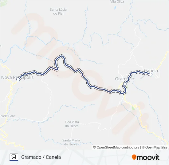 2021 NOVA PETRÓPOLIS / CANELA Bus Line Map