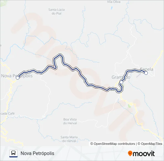 2021 NOVA PETRÓPOLIS / CANELA Bus Line Map
