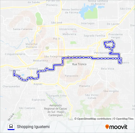 RIO BRANCO / LOURDES Bus Line Map