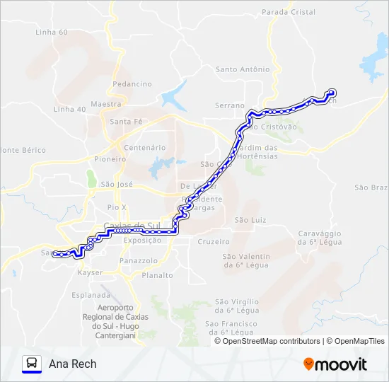 ANA RECH / SÃO PELEGRINO Bus Line Map