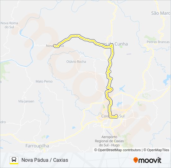Mapa da linha C112 NOVA PÁDUA / CAXIAS de ônibus