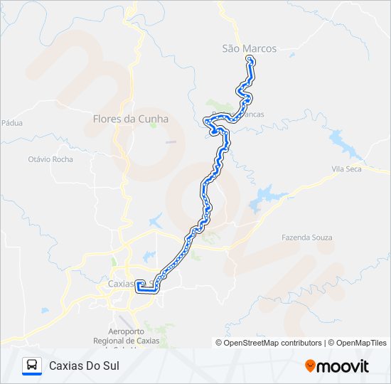 Mapa da linha C160 SÃO MARCOS / CAXIAS de ônibus