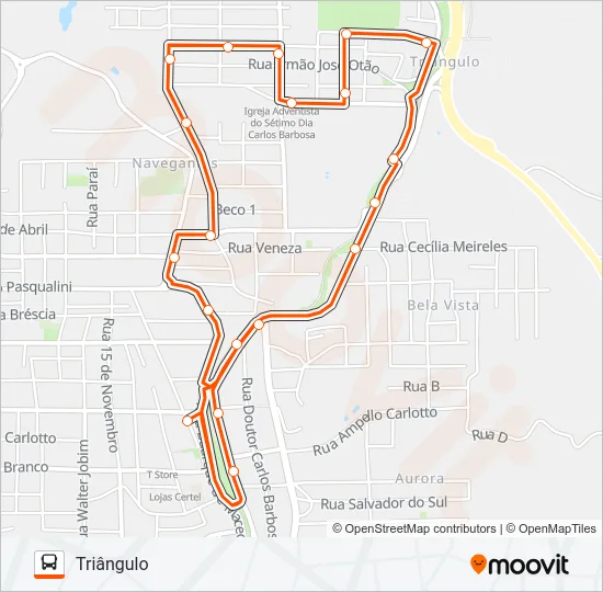 LINHA 1 CENTRO Bus Line Map