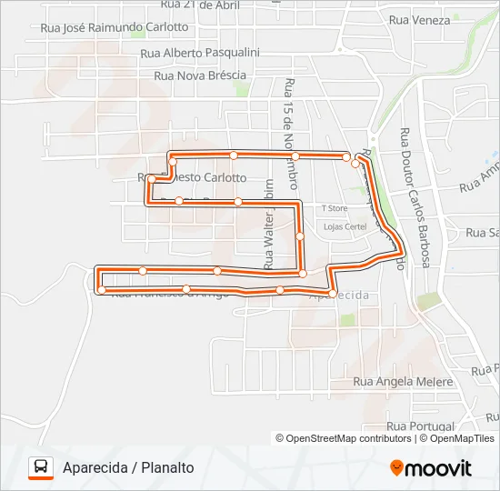 LINHA 1 CENTRO Bus Line Map