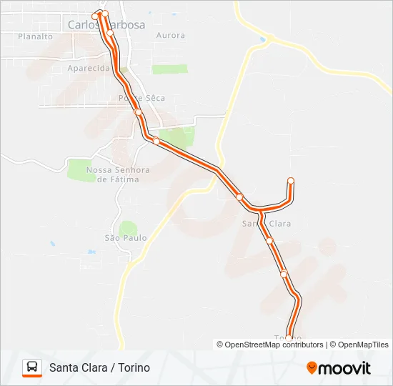 LINHA 1 CENTRO Bus Line Map