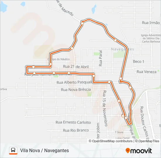 LINHA 1 CENTRO Bus Line Map