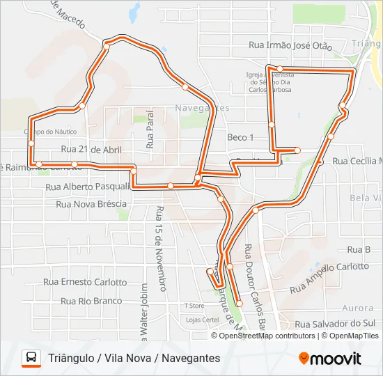 LINHA 1 CENTRO Bus Line Map