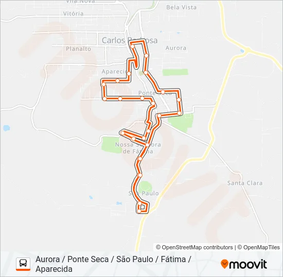 LINHA 1 CENTRO Bus Line Map