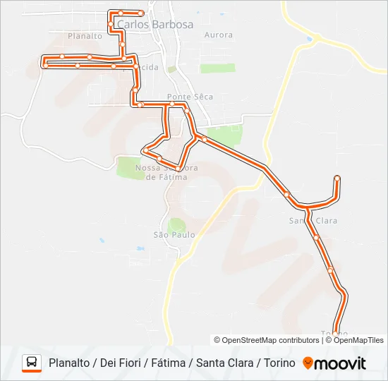 LINHA 1 CENTRO Bus Line Map