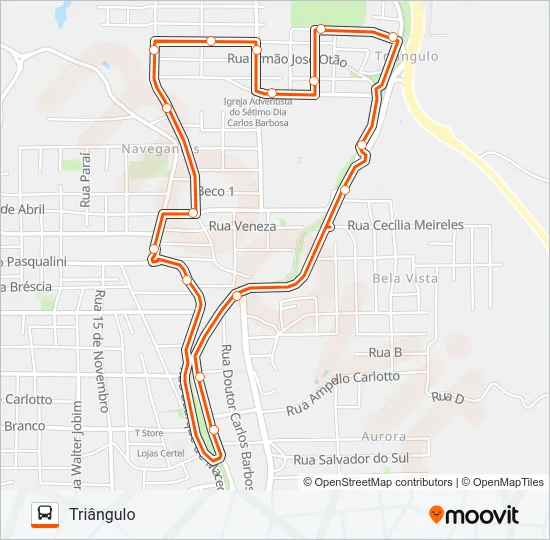 LINHA 2 CENTRO Bus Line Map