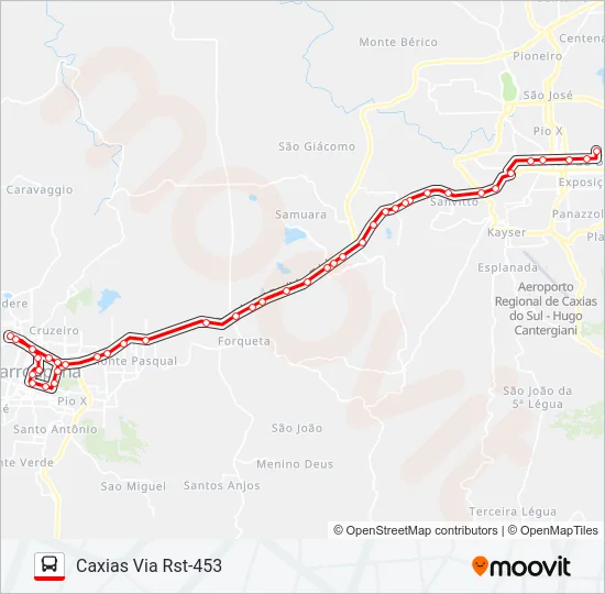 Mapa de C140 FARROUPILHA / CAXIAS de autobús