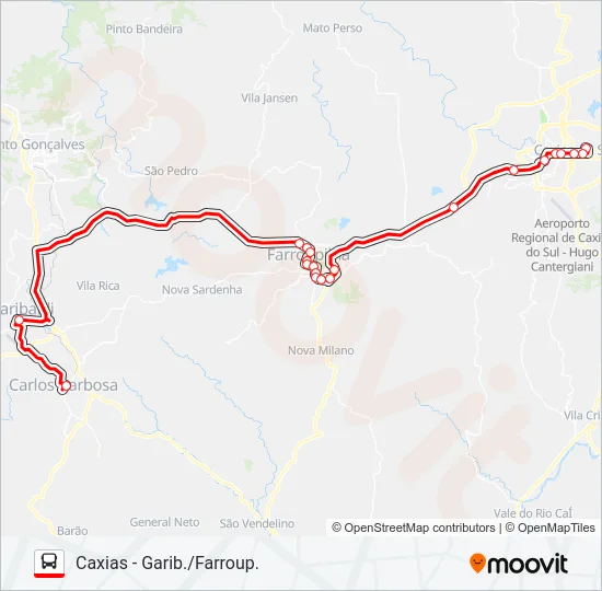 C130 CARLOS BARBOSA / CAXIAS Bus Line Map