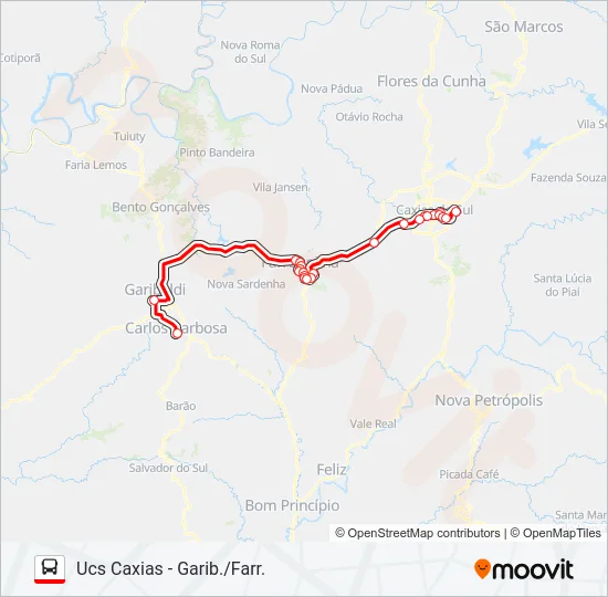 C130 CARLOS BARBOSA / CAXIAS Bus Line Map