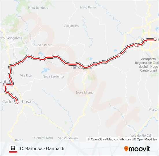 C130 CARLOS BARBOSA / CAXIAS Bus Line Map