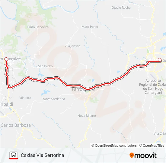 Mapa de C120 BENTO GONÇALVES / CAXIAS de autobús