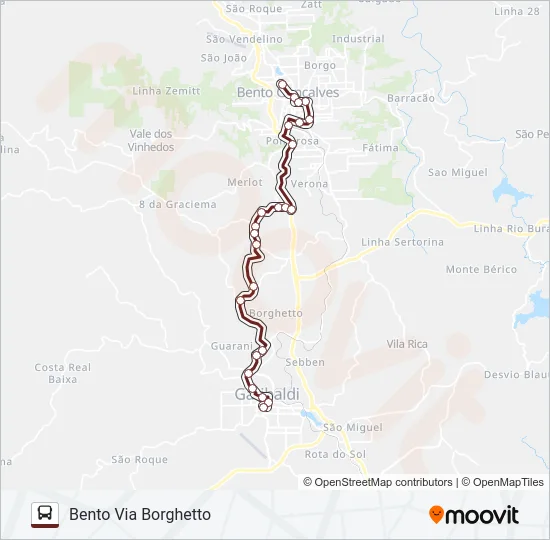 C650 BENTO GONÇALVES / GARIBALDI Bus Line Map