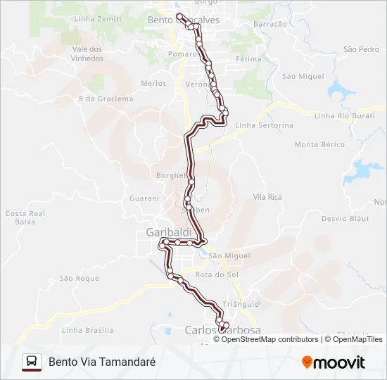 C630 BENTO GONÇALVES / CARLOS BARBOSA Bus Line Map