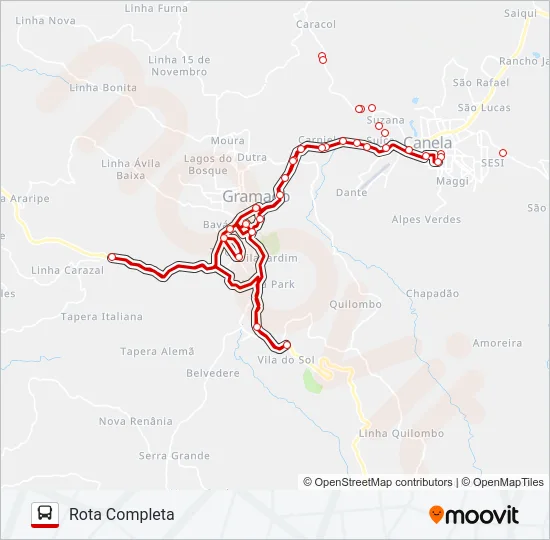BUSTOUR CANELA E GRAMADO Bus Line Map