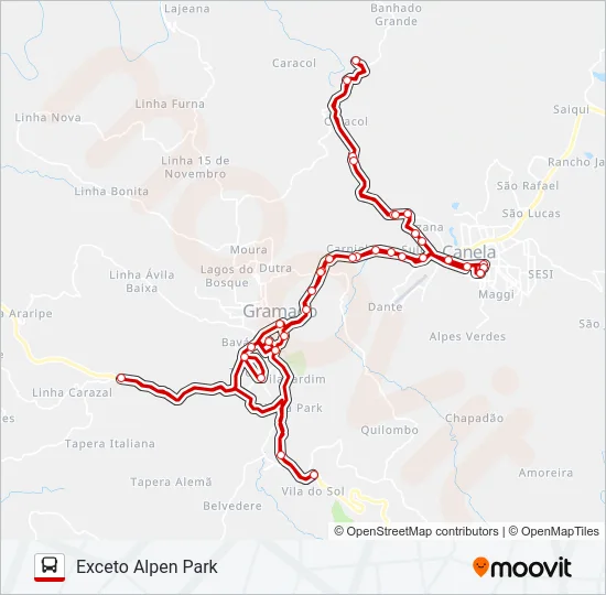 BUSTOUR CANELA E GRAMADO Bus Line Map
