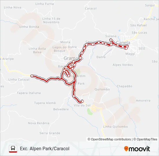 BUSTOUR CANELA E GRAMADO Bus Line Map