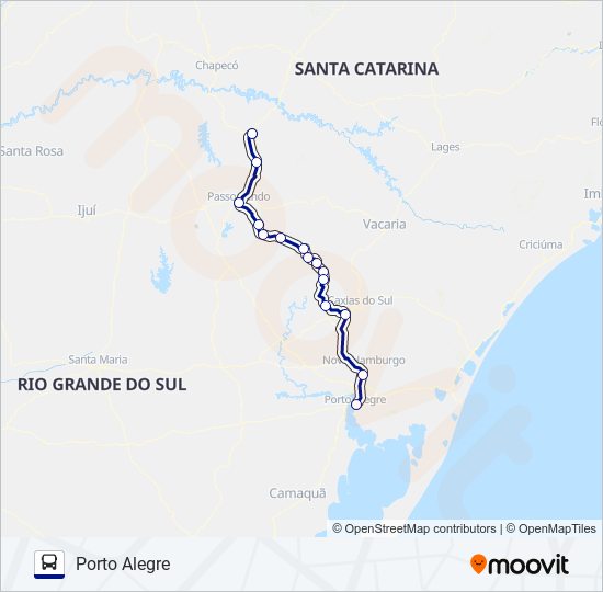 1051 ERECHIM / PORTO ALEGRE bus Line Map