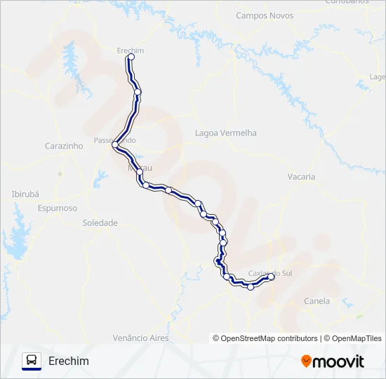 1425 CAXIAS DO SUL / ERECHIM Bus Line Map