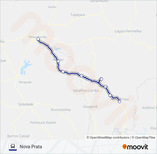 978 NOVA PRATA / PASSO FUNDO Bus Line Map