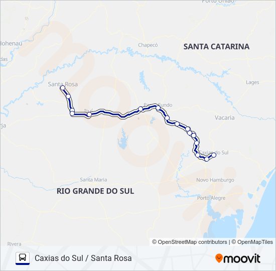 Mapa da linha 783 CAXIAS DO SUL / SANTA ROSA de ônibus