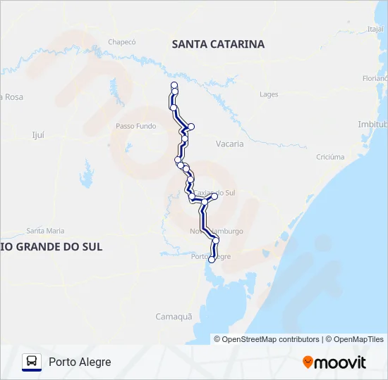 10-0107 PORTO ALEGRE / CONCÓRDIA Bus Line Map