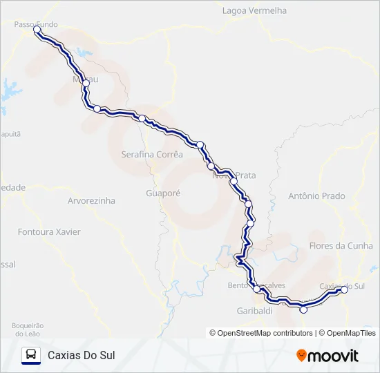 2015 CAXIAS DO SUL / PASSO FUNDO Bus Line Map