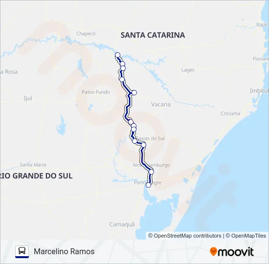 1050 MARCELINO RAMOS / PORTO ALEGRE Bus Line Map
