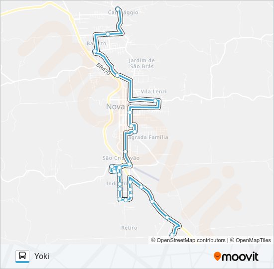 Mapa de NS209 COLLA - YOKI de autobús