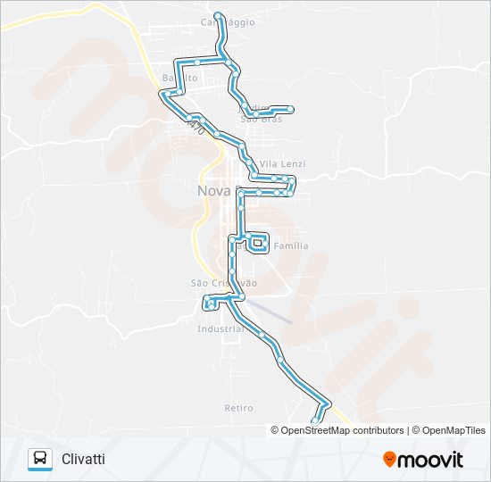 Mapa de SN914 YOKI - CLIVATTI de autobús