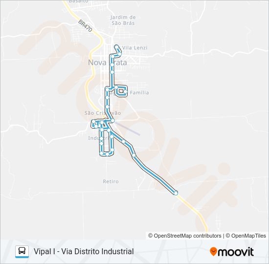 Mapa da linha SN903 RETIRO - VIPAL I de ônibus