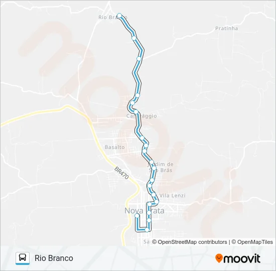 SN512 ZECCA - RIO BRANCO Bus Line Map