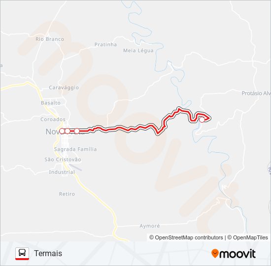 IM503 NOVA PRATA - TERMAIS bus Line Map