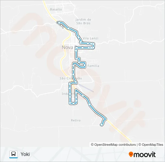 NS419 BAR DAS LAJES - YOKI Bus Line Map
