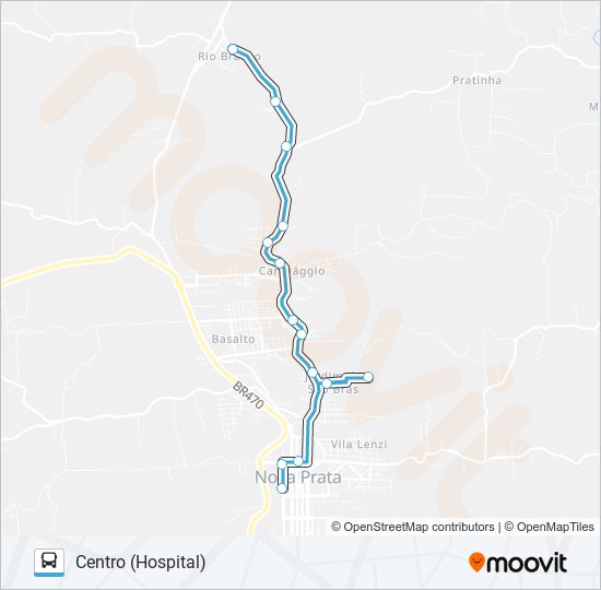 NS205 RIO BRANCO - HOSPITAL bus Line Map