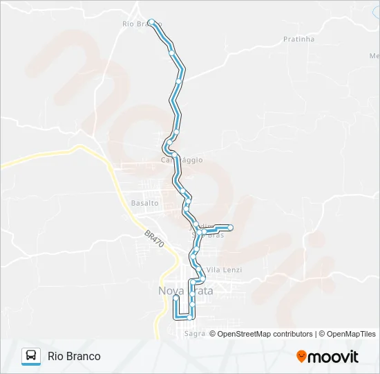 SN502 HOSPITAL - RIO BRANCO Bus Line Map