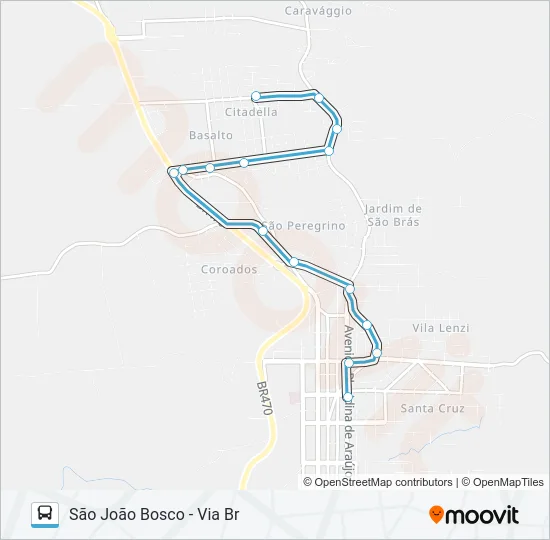 SN504 REINALDO - SÃO JOÃO BOSCO Bus Line Map
