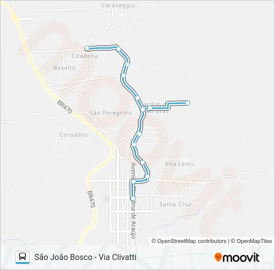 SN504 REINALDO - SÃO JOÃO BOSCO Bus Line Map