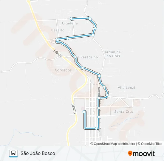 SN514 HOSPITAL - SÃO JOÃO BOSCO Bus Line Map