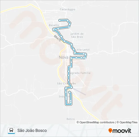 SN804 FIBERSUL - SÃO JOÃO BOSCO Bus Line Map