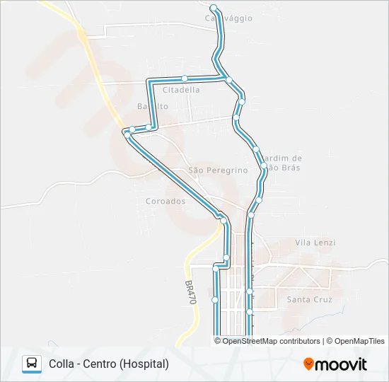 CN525 HOSPITAL - COLLA - HOSPITAL Bus Line Map