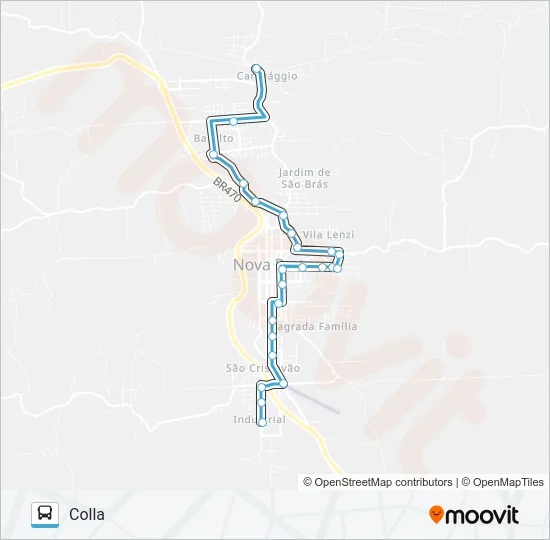SN812 DISTRITO INDUSTRIAL - COLLA Bus Line Map
